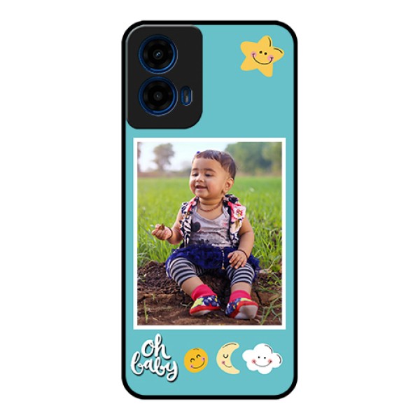 Moto G45 5G Custom Glass Phone Case - Smiley Kids Stars Design Moto G45 5G Custom Glass Phone Case - Smiley Kids Stars Design