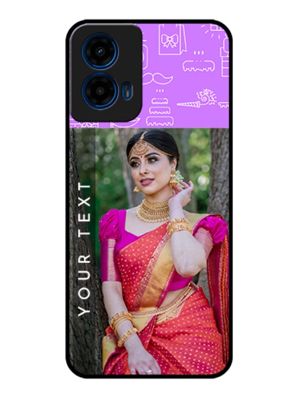 Custom Moto G45 5G Custom Glass Phone Case - Birthday Icons Design