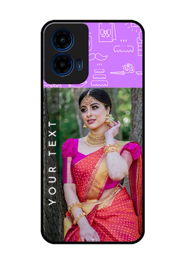 Moto G45 5G Custom Glass Phone Case - Birthday Icons Design