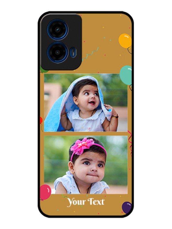 Custom Moto G45 5G Custom Glass Phone Case - Image Holder With Birthday Celebrations Design