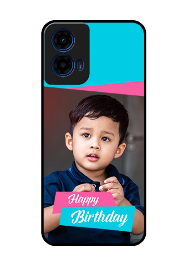 Moto G45 5G Custom Glass Phone Case - Image Holder With 2 Color Design