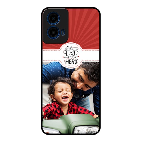 Moto G45 5G Custom Glass Phone Case - My Dad Hero Design