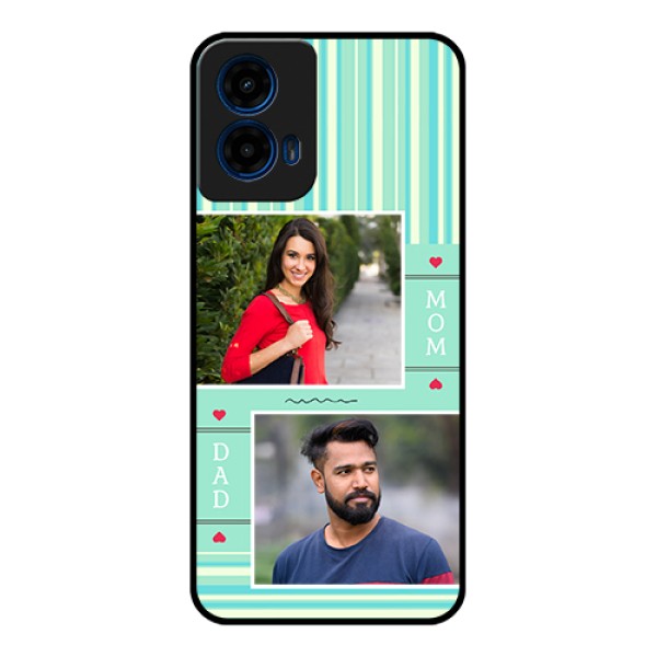 Moto G45 5G Custom Glass Phone Case - Mom & Dad Pic Design