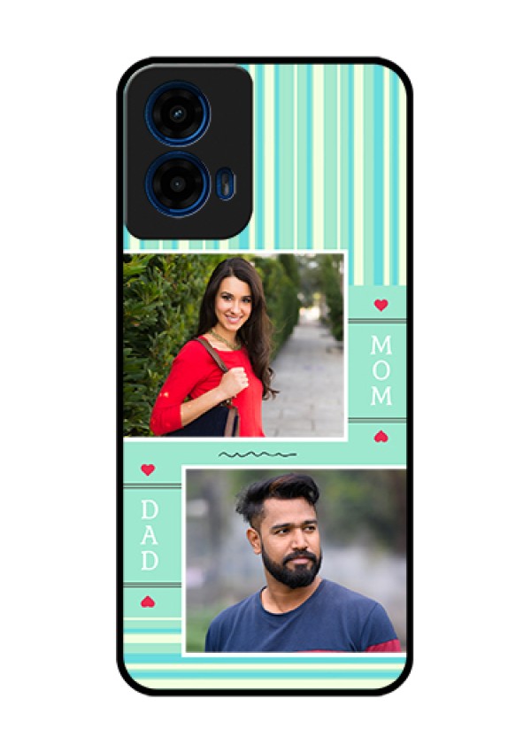 Moto G45 5G Custom Glass Phone Case - Mom & Dad Pic Design