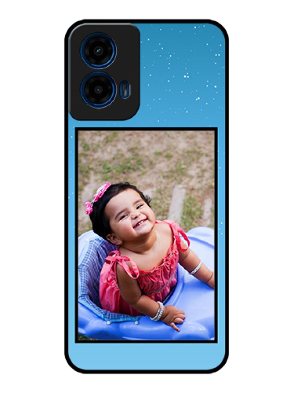 Custom Moto G45 5G Custom Glass Phone Case - Wave Pattern Colorful Design