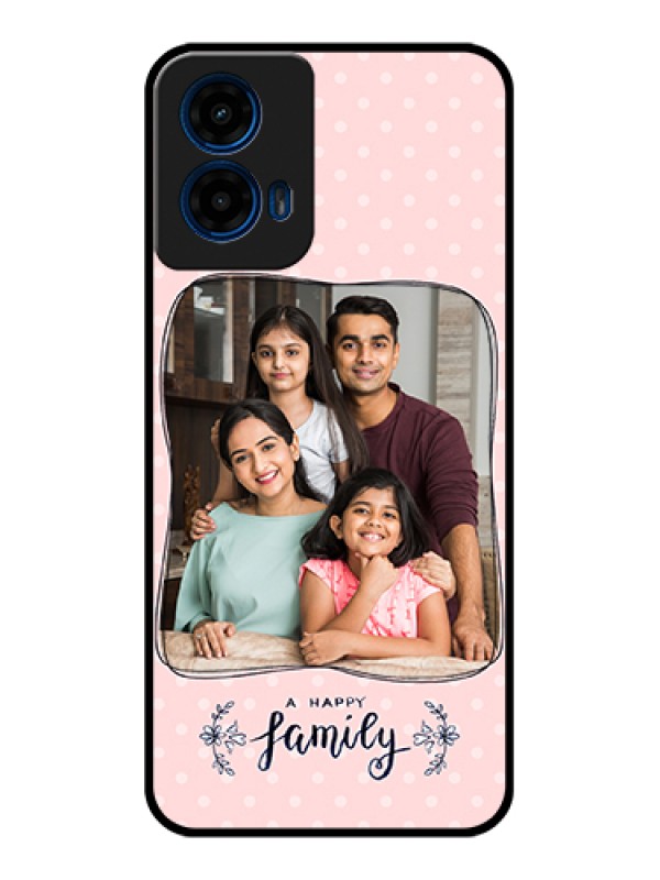 Custom Moto G45 5G Custom Glass Phone Case - Family With Dots Design
