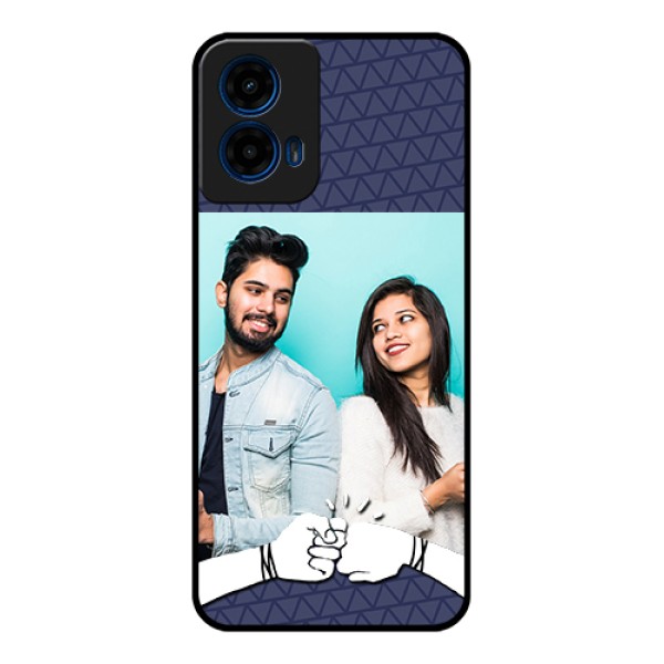 Moto G45 5G Custom Glass Phone Case - With Best Friends Design Moto G45 5G Custom Glass Phone Case - With Best Friends Design