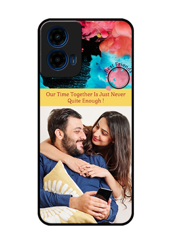Moto G45 5G Custom Glass Phone Case - Quote With Acrylic Painting Design