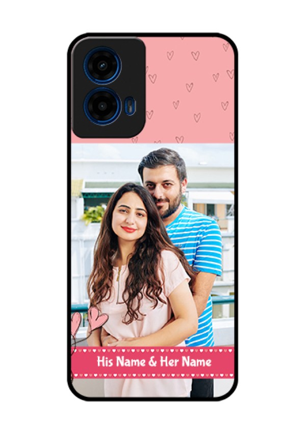 Moto G45 5G Custom Glass Phone Case - Love Design Peach Color