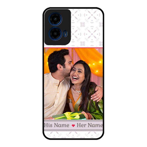 Moto G45 5G Custom Glass Phone Case - With Photo And Ethnic Design