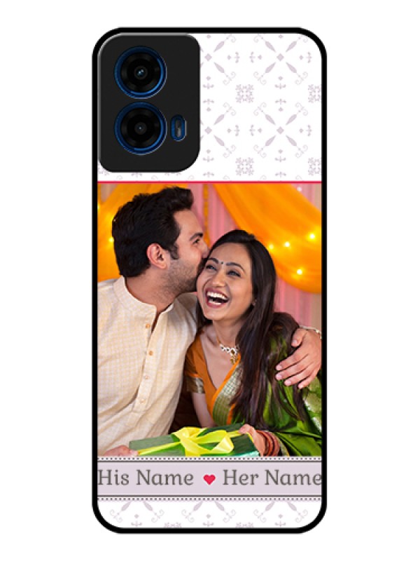 Custom Moto G45 5G Custom Glass Phone Case - With Photo And Ethnic Design
