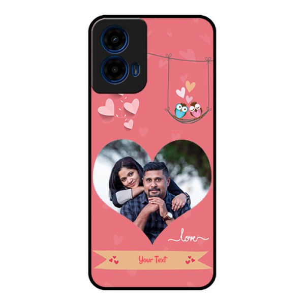 Moto G45 5G Custom Glass Phone Case - Peach Color Love Design