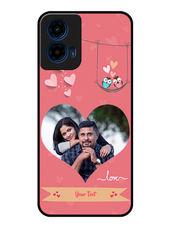 Custom Moto G45 5G Custom Glass Phone Case - Peach Color Love Design