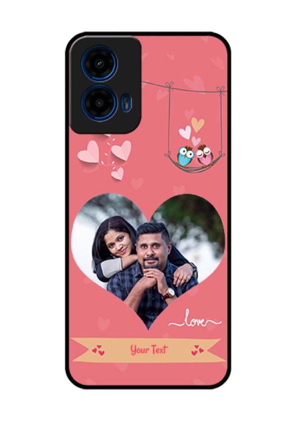 Moto G45 5G Custom Glass Phone Case - Peach Color Love Design