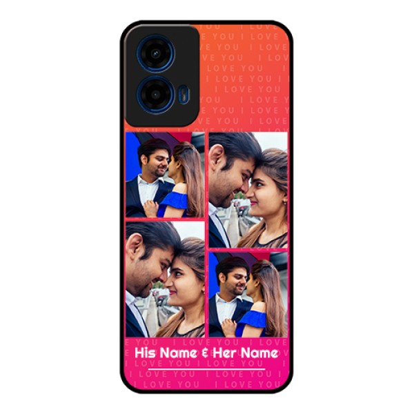 Moto G45 5G Custom Glass Phone Case - I Love You Pink Design Moto G45 5G Custom Glass Phone Case - I Love You Pink Design