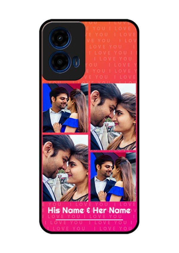Moto G45 5G Custom Glass Phone Case - I Love You Pink Design