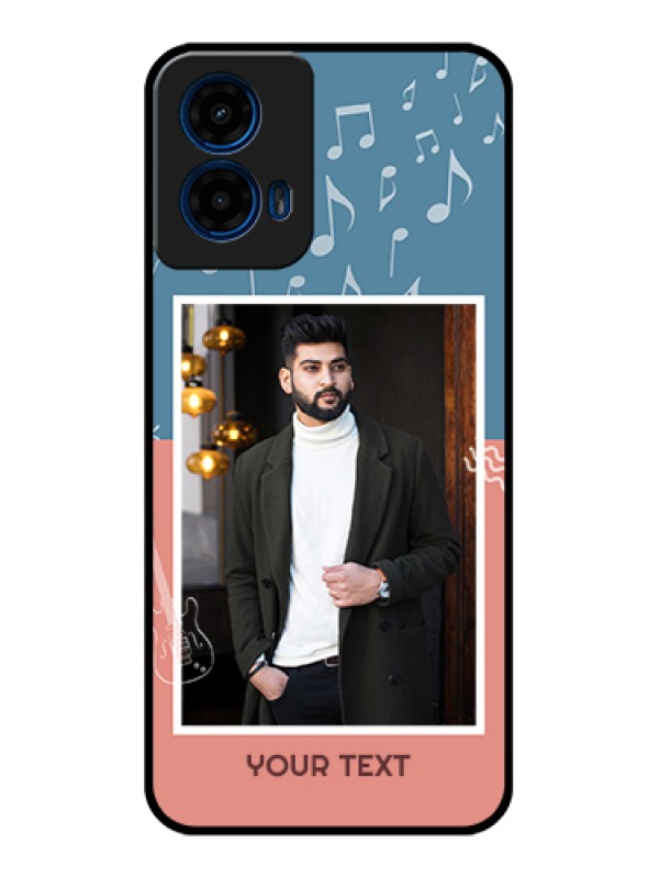 Custom Moto G45 5G Custom Glass Phone Case - With Color Musical Note Design