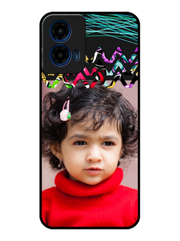 Custom Moto G45 5G Custom Glass Phone Case - Neon Abstract Design