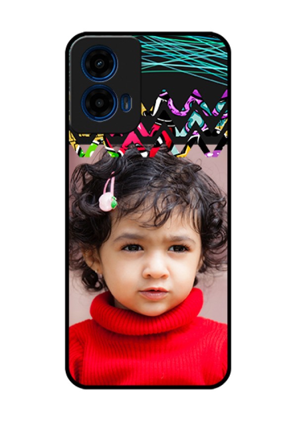 Moto G45 5G Custom Glass Phone Case - Neon Abstract Design