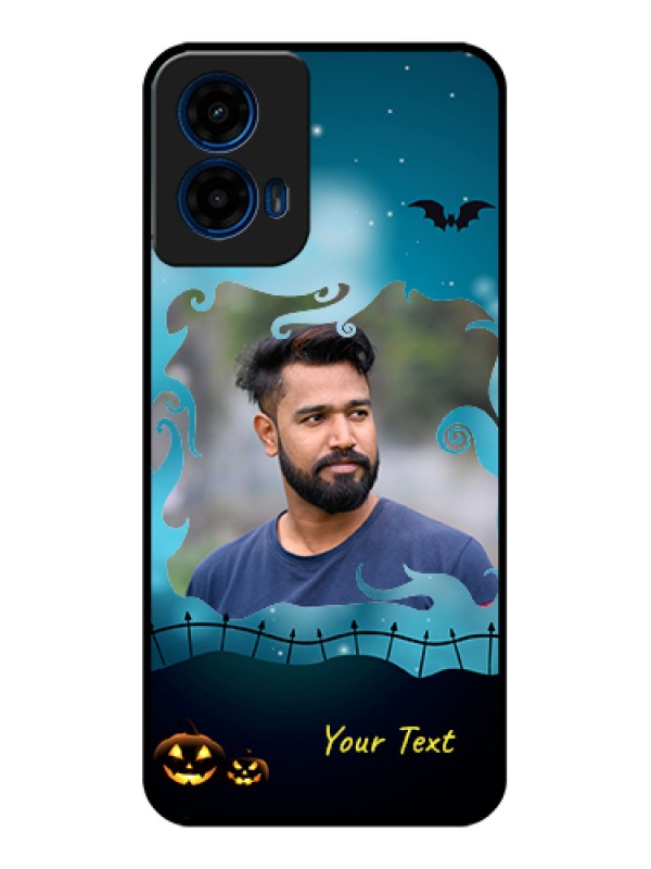 Custom Moto G45 5G Custom Glass Phone Case - Halloween Frame Design