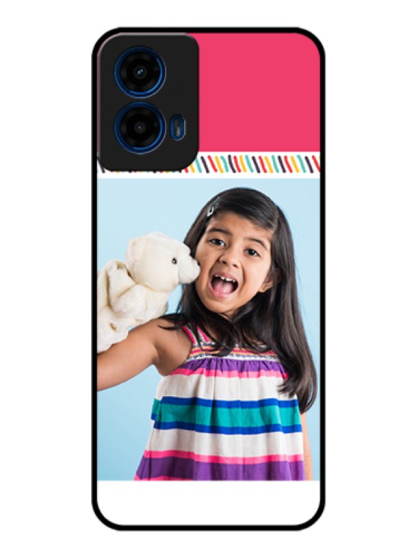 Custom Moto G45 5G Custom Glass Phone Case - Line Art Design