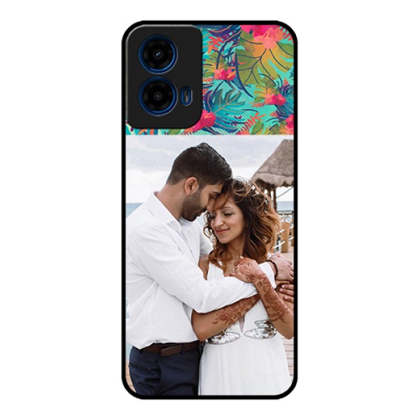 Moto G45 5G Custom Glass Phone Case - Watercolor Floral Design Moto G45 5G Custom Glass Phone Case - Watercolor Floral Design