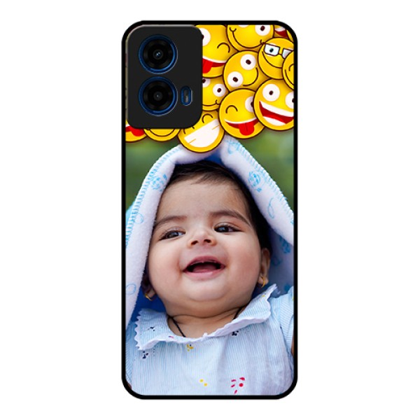 Moto G45 5G Custom Glass Phone Case - With Smiley Emoji Design Moto G45 5G Custom Glass Phone Case - With Smiley Emoji Design
