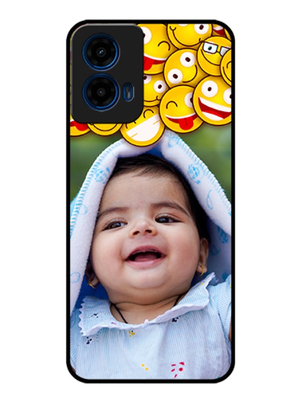Custom Moto G45 5G Custom Glass Phone Case - With Smiley Emoji Design