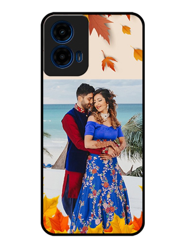 Custom Moto G45 5G Custom Glass Phone Case - Autumn Maple Leaves Design