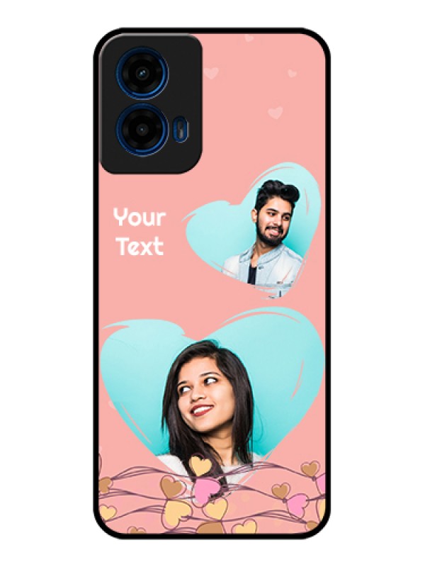 Custom Moto G45 5G Custom Glass Phone Case - Love Doodle Design