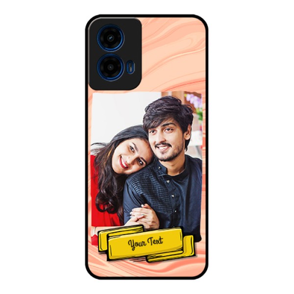 Moto G45 5G Custom Glass Phone Case - Marble Texture Design