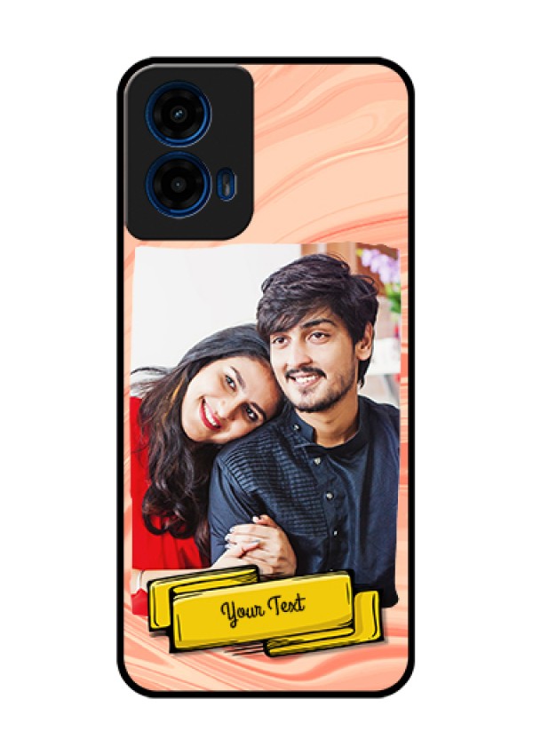 Moto G45 5G Custom Glass Phone Case - Marble Texture Design