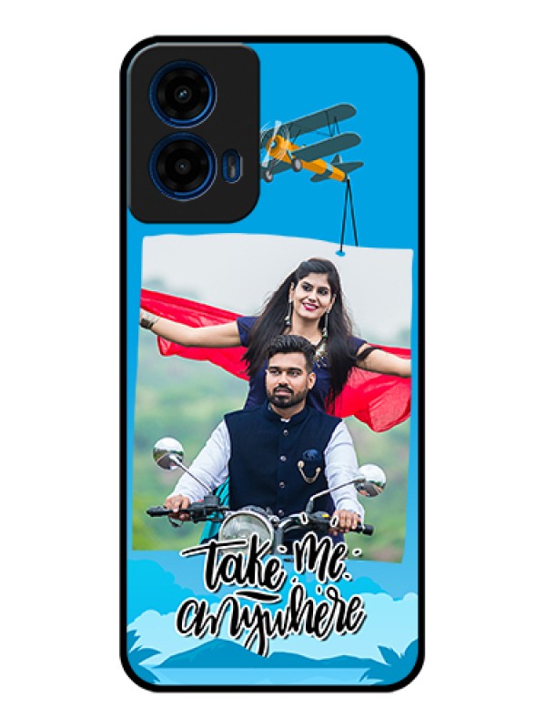 Custom Moto G45 5G Custom Glass Phone Case - Traveller Design