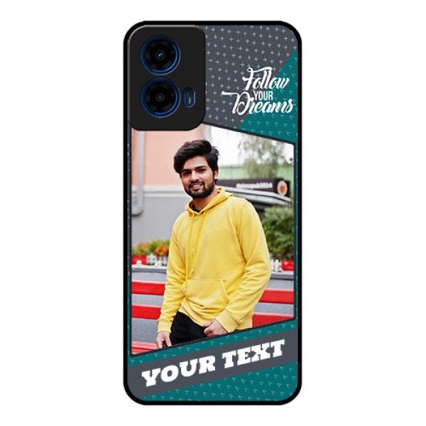 Moto G45 5G Custom Glass Phone Case - Background Pattern Design With Quote
