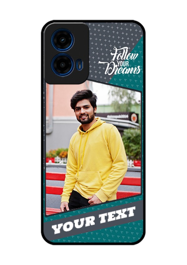 Moto G45 5G Custom Glass Phone Case - Background Pattern Design With Quote