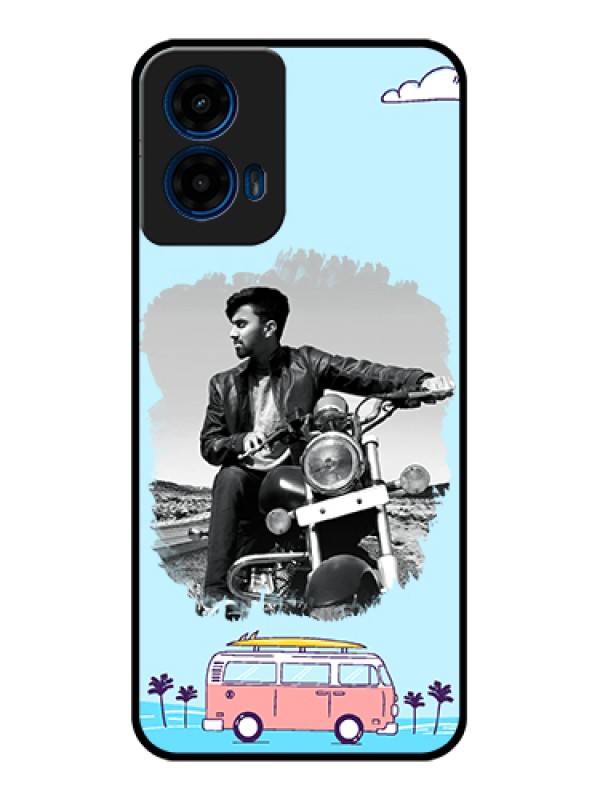 Custom Moto G45 5G Custom Glass Phone Case - Travel & Adventure Design