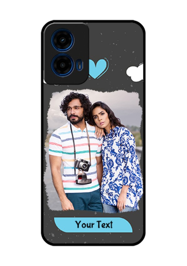 Moto G45 5G Custom Glass Phone Case - Splashes With Love Doodles Design