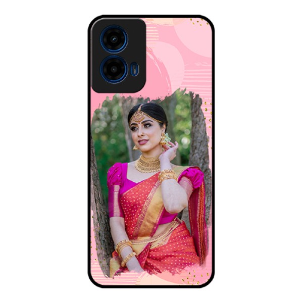 Moto G45 5G Custom Glass Phone Case - Gold Glitter Splash Design Moto G45 5G Custom Glass Phone Case - Gold Glitter Splash Design