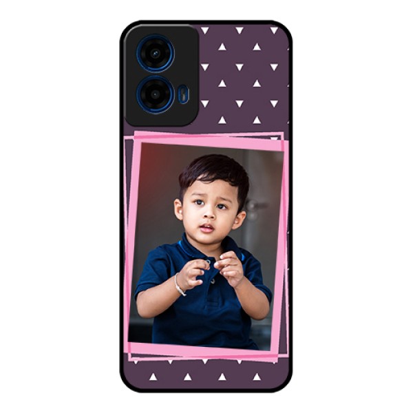 Moto G45 5G Custom Glass Phone Case - Triangle Pattern Dotted Design Moto G45 5G Custom Glass Phone Case - Triangle Pattern Dotted Design