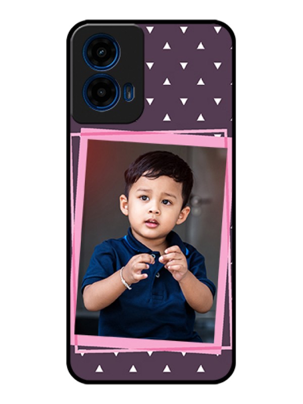 Custom Moto G45 5G Custom Glass Phone Case - Triangle Pattern Dotted Design