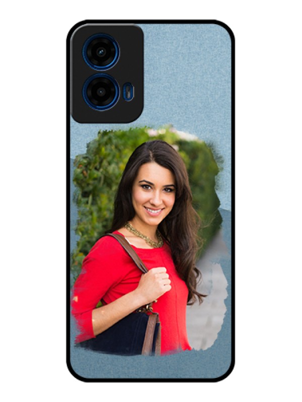 Custom Moto G45 5G Custom Glass Phone Case - Grunge Line Art Design