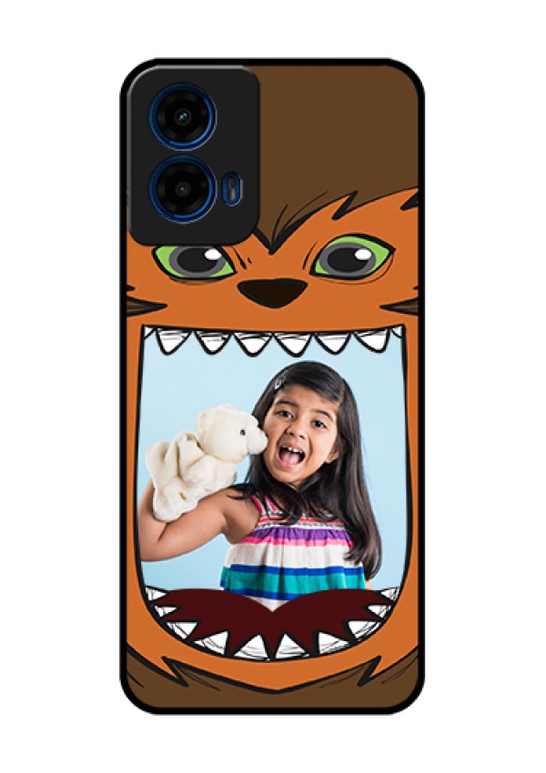 Moto G45 5G Custom Glass Phone Case - Owl Monster Back Case Design
