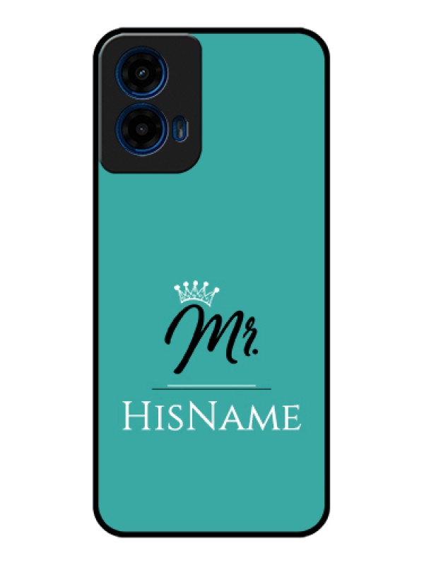 Custom Moto G45 5G Custom Glass Phone Case - Mr With Name Design