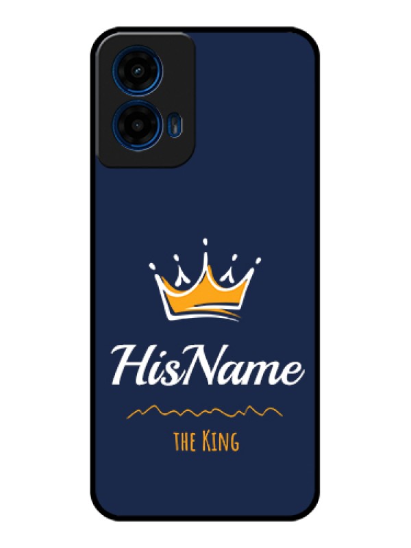 Custom Moto G45 5G Custom Glass Phone Case - King With Name Design