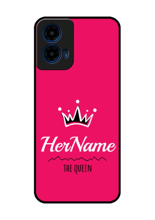 Moto G45 5G Custom Glass Phone Case - Queen With Name Design