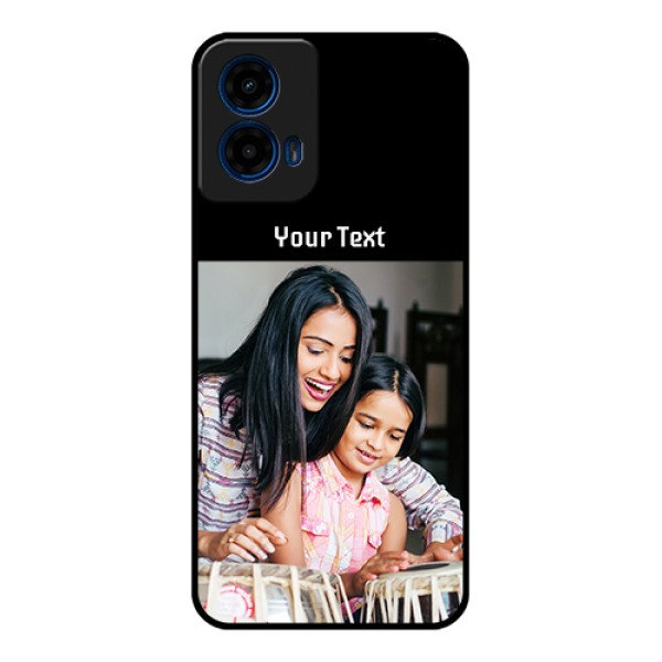 Moto G45 5G Custom Glass Phone Case - Photo With Name Design