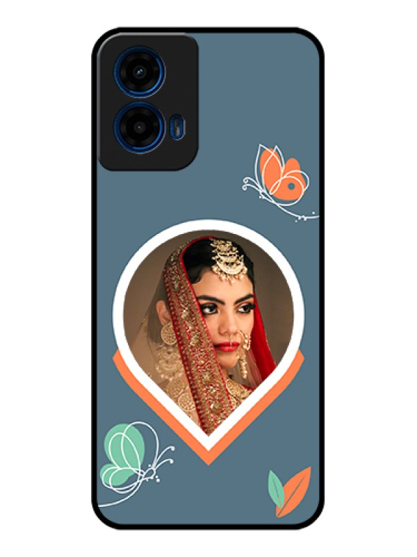 Custom Moto G45 5G Custom Glass Phone Case - Droplet Butterflies Design