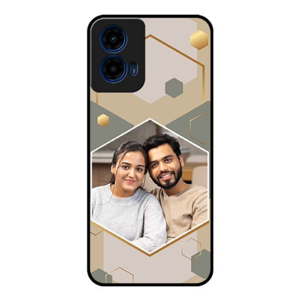 Moto G45 5G Custom Glass Phone Case - Stylish Hexagon Pattern Design Moto G45 5G Custom Glass Phone Case - Stylish Hexagon Pattern Design