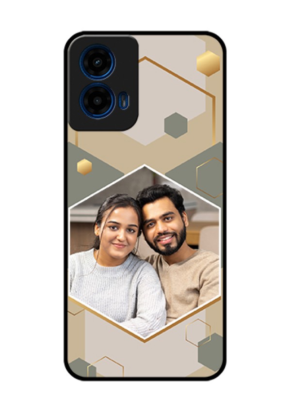 Moto G45 5G Custom Glass Phone Case - Stylish Hexagon Pattern Design