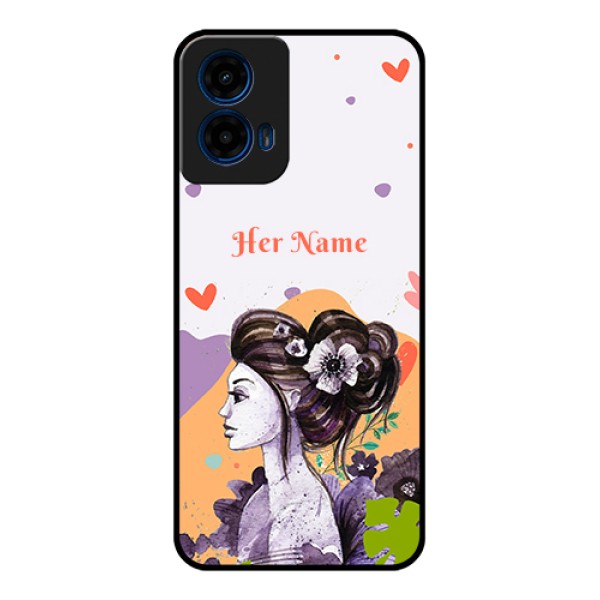 Moto G45 5G Custom Glass Phone Case - Woman And Nature Design